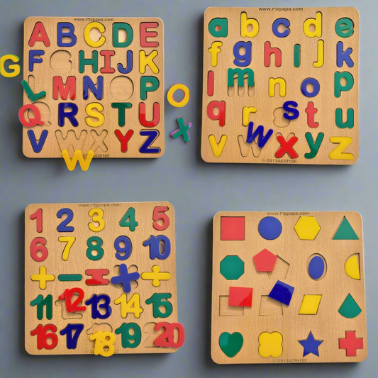Montessori ABC,Shapes,123 and Colour Puzzle Board [MF-122]